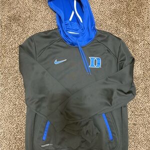 Duke Nike Therma-Fit Blue and Grey Hoodie